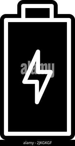 Batteriestatussymbol, schwarze Vektorgrafik. Stock Vektor