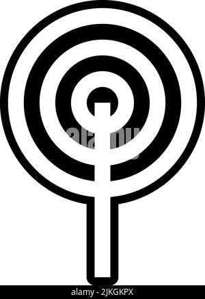 Papierlüfter Symbol, schwarze Vektorgrafik. Stock Vektor