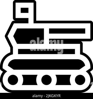 Symbol Tank, schwarze Vektorgrafik. Stock Vektor