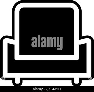 Sofa Symbol schwarz Vektor-Illustration. Stock Vektor