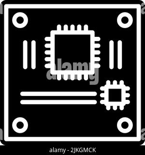 Schwarze Vektorgrafik für Motherboard-Symbol. Stock Vektor