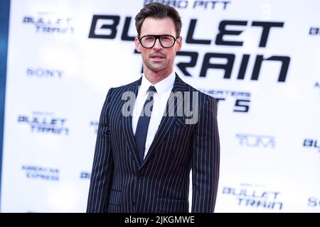 WESTWOOD, LOS ANGELES, KALIFORNIEN, USA - 01. AUGUST: Brad Goreski kommt bei der Los Angeles Premiere von Sony Pictures 'Bullet Train' an, die am 1. August 2022 im Regency Village Theatre in Westwood, Los Angeles, Kalifornien, USA, stattfand. (Foto von Xavier Collin/Image Press Agency) Stockfoto