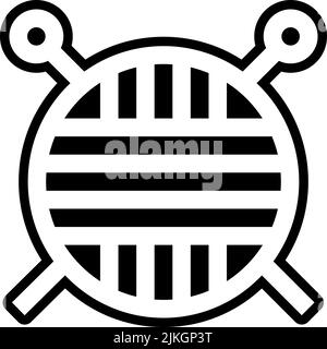 symbol „stricken“, schwarze Vektorgrafik. Stock Vektor