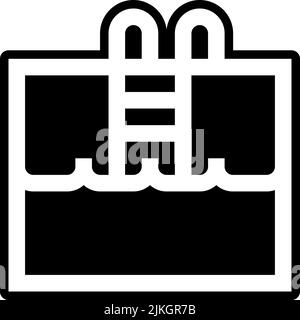 Symbol für Swimmingpool, schwarze Vektorgrafik. Stock Vektor