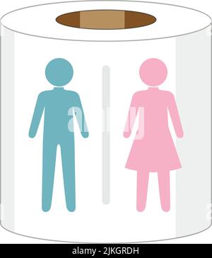 Abbildung der Toilettenschilde für Männer und Frauen Stock Vektor