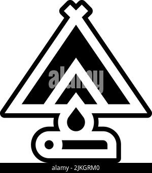 Camping Icon schwarze Vektorgrafik. Stock Vektor
