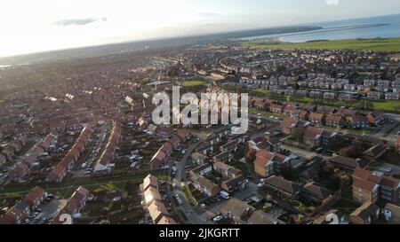 Eine wunderschöne Aussicht auf die Stadt South Shields in der Nähe des Flusses Tyne in England Stockfoto