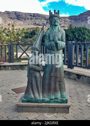 Fantasy-Statue in Santa Lucia de Tirajana Dorf, Gran Canaria, Kanarische Inseln, Spanien in Europa Stockfoto