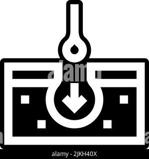 Symbol für Haartransplantation, schwarze Vektorgrafik. Stock Vektor