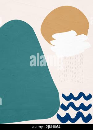 Geometrische abstrakte Kunst, Textur, geometrische Formen, beige, braun, Gelb, schwarz, perfekt abgestimmt und trendige Dekoration für Ihr Zuhause oder Büro. Stockfoto