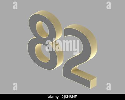 3D Zahl isoliert Rendering Illustrationsstruktur Stockfoto