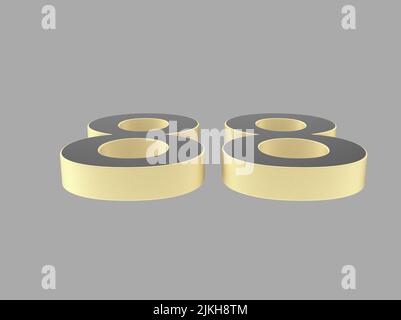 3D Zahl isoliert Rendering Illustrationsstruktur Stockfoto