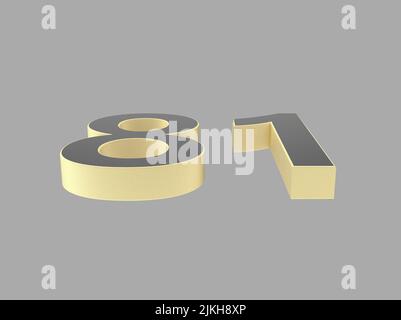 3D Zahl isoliert Rendering Illustrationsstruktur Stockfoto