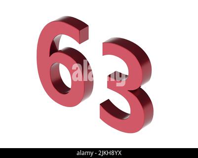 3D Zahl isoliert Rendering Illustrationsstruktur Stockfoto