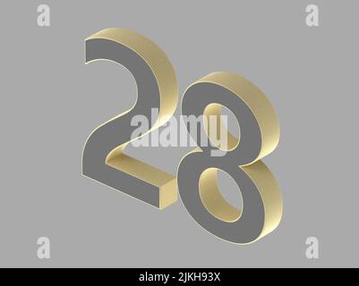 3D Zahl isoliert Rendering Illustrationsstruktur Stockfoto