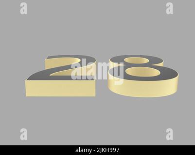 3D Zahl isoliert Rendering Illustrationsstruktur Stockfoto