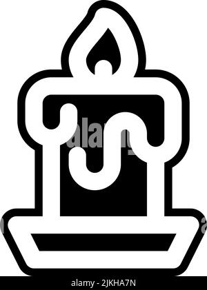 Kerze Symbol schwarz Vektor-Illustration. Stock Vektor