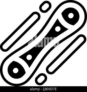 Snowboard Icon schwarze Vektorgrafik. Stock Vektor