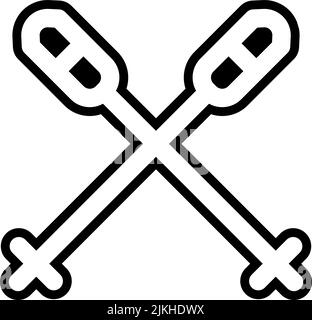 Skistöcke Symbol schwarz Vektor-Illustration. Stock Vektor