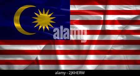 Malaysia Flagge mit 3D Effekt Stockfoto