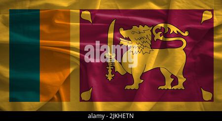 Sri Lanka Flagge mit 3D Effekt Stockfoto