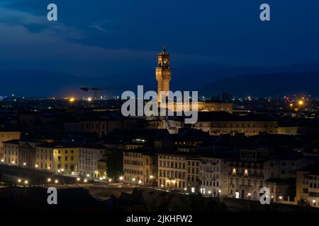 Skyline von Florenz während einer Sommernacht (2022. Juli) Stockfoto
