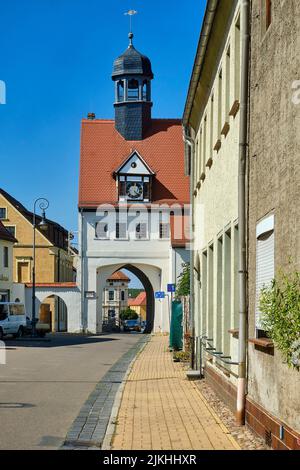 Au Tor, Stadttor der mittelalterlichen Stadtbefestigung aus dem Jahr 1490, Bad Schmiedeberg, Sachsen-Anhalt, Deutschland, Europa Stockfoto