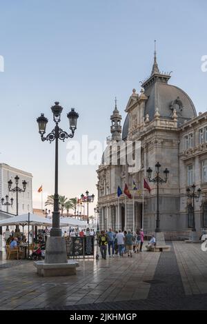 Eine vertikale Aufnahme der Stadt Cartagena in der Region Murcia im Südosten Spaniens Stockfoto