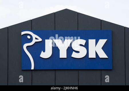 Niederlassung der Firma JYSK, auch Dänisches Bettenlager Stockfoto