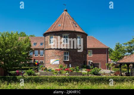 Deutschland, Coesfeld, Berkel, Baumberge, Münsterland, Westfalen, Nordrhein-Westfalen, Pulverturm Coesfeld, ehemalige Stadtbefestigung, Backsteingebäude Stockfoto