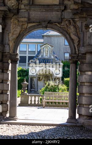 Eine vertikale Aufnahme des Rubens-Hauses in Antwerpen, Belgien Stockfoto