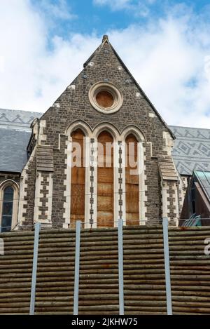 Ruine der berühmten Christchurch Cathedral nach dem Erdbeben von 2011, Südinsel von Neuseeland Stockfoto