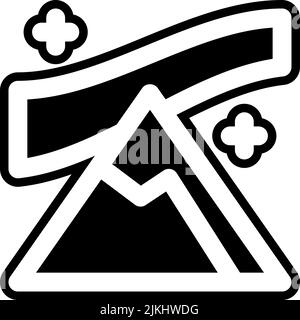 nordlichtsymbol, schwarze Vektorgrafik. Stock Vektor