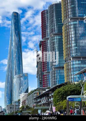 Barangaroo Buildings und King Street Wharf, Sydney, Australien Stockfoto