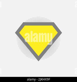 Superhelden-Vektorsymbol auf weißem Hintergrund isoliert. Vorlage für Superman-Logo. Stock Vektor