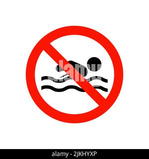 Kein Schwimmschild, Vektorgrafik. Stock Vektor