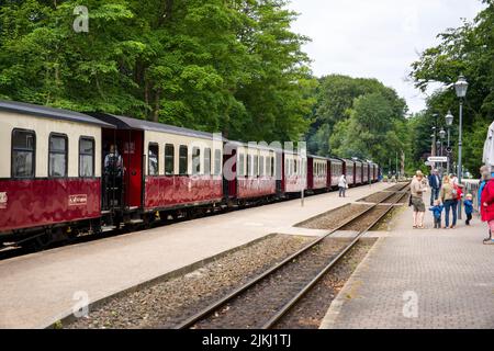 Dampfeisenbahn, Molli, Schmalspurbahn, Eisenbahn, Bahnhof, Kühlungsborn-West, Mecklenburg-Vorpommern Stockfoto