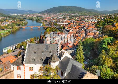 Blick von der Mildenburg über die Altstadt von Miltenberg am Main, Unterfranken, Bayern, Deutschland Stockfoto