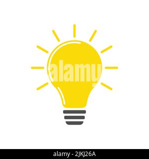 Symbol für die Glühlampe. Idea-Zeichen. Stock Vektor