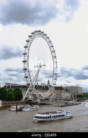 London Eye, Millennium Wheel, Ferris Wheel, South Bank of the Thames, London, Großbritannien Stockfoto