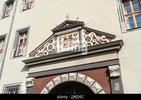 Weimar, Thüringen, Rotes Schloss, Portal mit Wappen Stockfoto