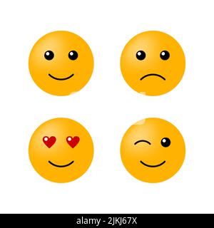 Vektor-Emoticons mit verschiedenen Emotionen Stock Vektor