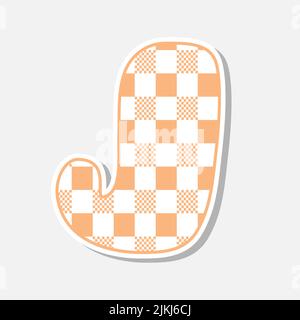 Patchwork handgezeichnete Textilschrift. Niedliche Textilschrift für Scrapbook- oder Collagendesign. Patchwork Alphabet Buchstaben für deine Dekoration mit verworrenen Mustern. Stock Vektor