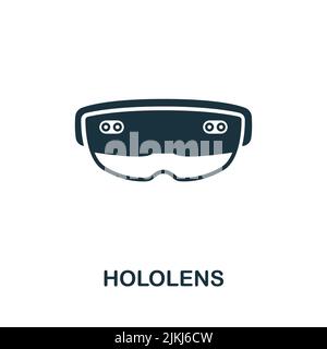HoloLens-Symbol. Monochrom Simple Line Future Technology Icon für Vorlagen, Webdesign und Infografiken Stock Vektor
