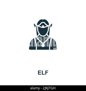 Elf-Symbol. Monochrom einfache Linie Spiel Element Symbol für Vorlagen, Web-Design und Infografiken Stock Vektor