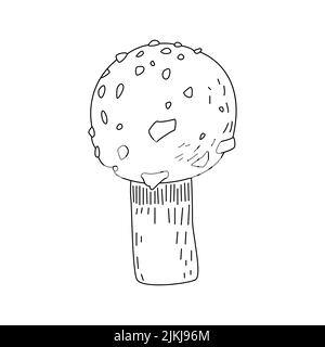 Symbol Pilz mit gefüllten Linienstil isoliert Zeichen Symbol Vektor Illustration Stock Vektor