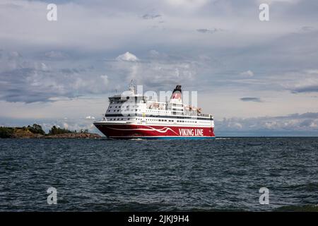 Die Fähre M/S Gabriella von der Reederei Viking Line nähert sich Helsinki, Finnland Stockfoto