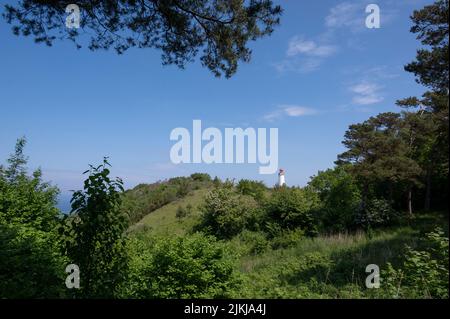 Deutschland, Mecklenburg-Vorpommern, Ostsee, Insel Rügen, Insel Hiddensee, Leuchtturm auf der Dornbusch Stockfoto