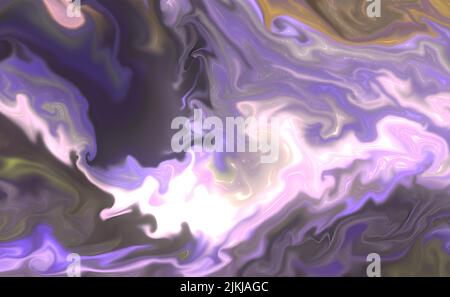 Abstrakte flüssige Kunst mit gemischten Acrylfarben in violetten Farbtönen Stockfoto