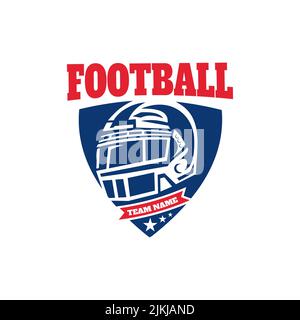 Logo-Design Spielerhelm, American Football Tournament, Sport, Emblem, Designvorlage. Stock Vektor